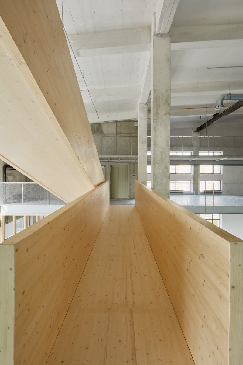 Timber ramps on 6th floor