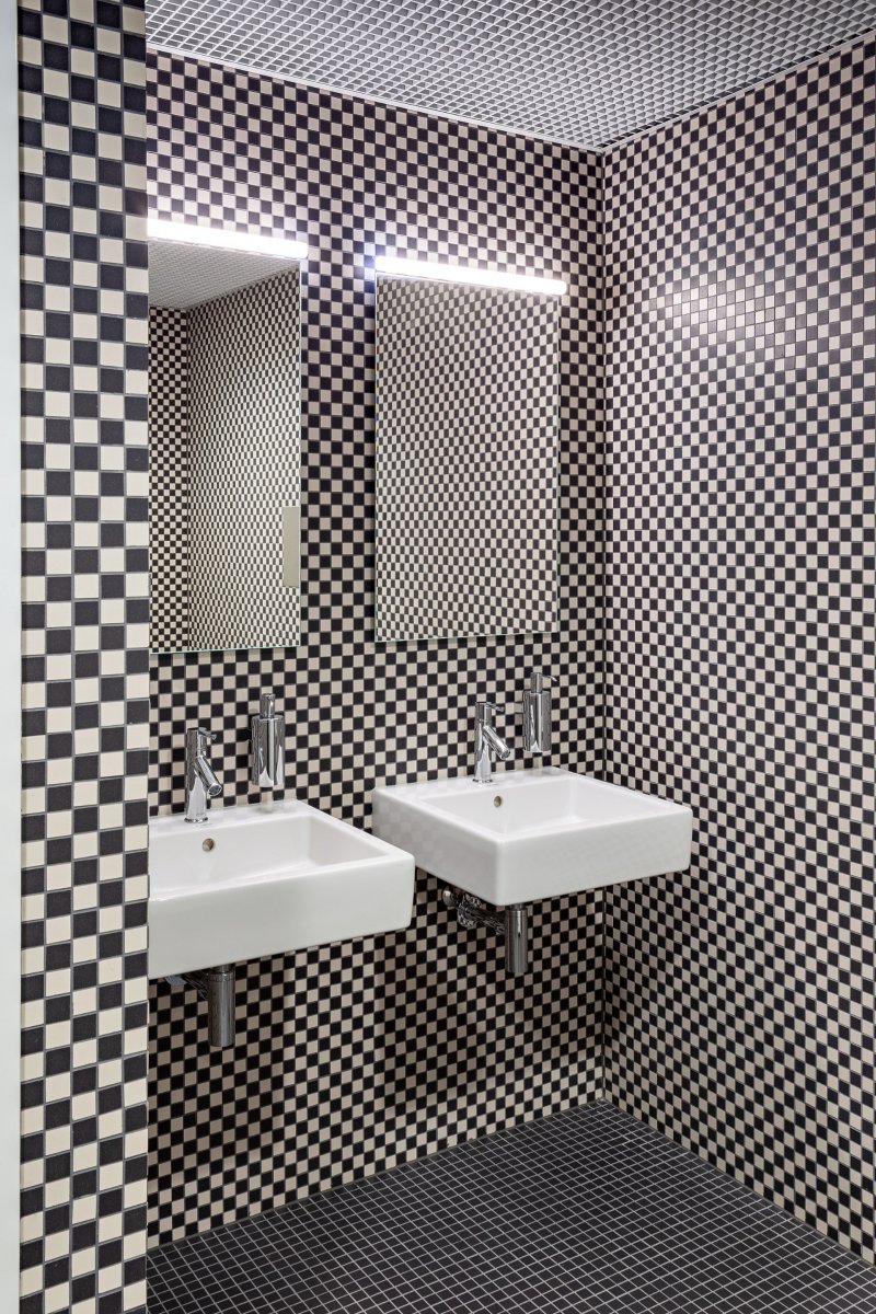 Zodiak- bathroom tiles reffers to original Zodiak's Pavilion tiles
